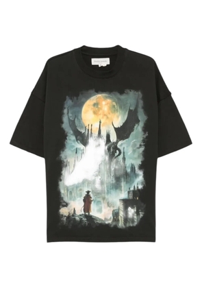 UNTITLED ARTWORKS dragon-print crew neck T-shirt - Black