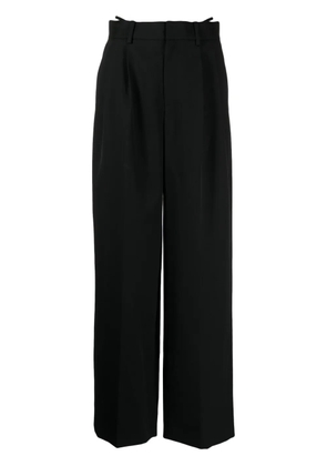 Alexander Wang logo-embellished layered wide-leg trousers - Black