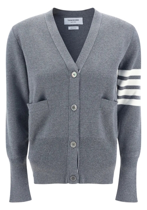 Thom Browne Milano Stitch V-Neck Merino Cardigan - Grey