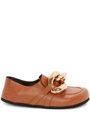 JW Anderson Chain leather loafers - Brown