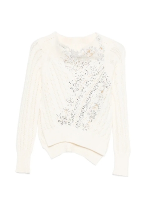 Ermanno Scervino lace-detail sweater - Neutrals