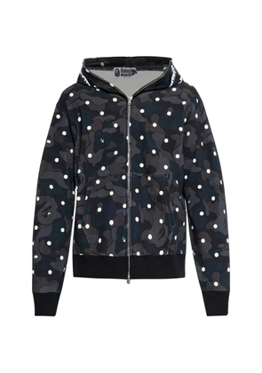 A BATHING APE® polka-dot camouflage zip-up hoodie - Black