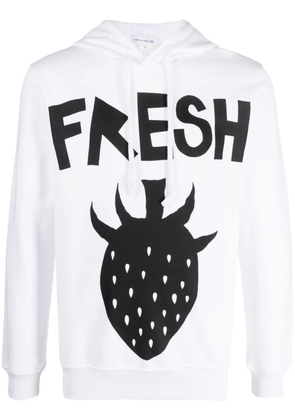 Comme Des Garçons Shirt graphic-print drawstring hoodie - White