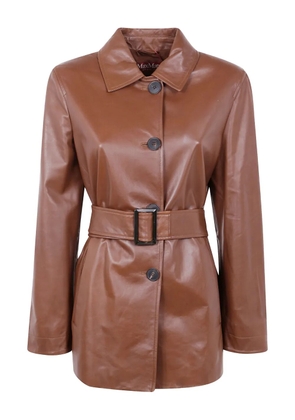 Max Mara belted single-breasted jacket - Brown