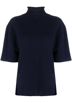 Jil Sander short-sleeved roll-neck knitted top - Blue
