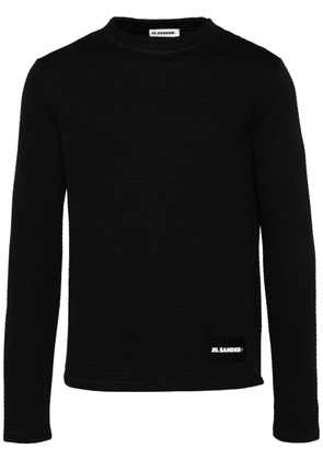 Jil Sander + texture long-sleeves T-shirt - Black