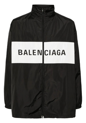 Balenciaga logo-print zip-up windbreaker - Black