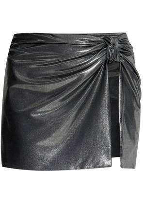MISBHV ruched-detailing mini skirt - Silver
