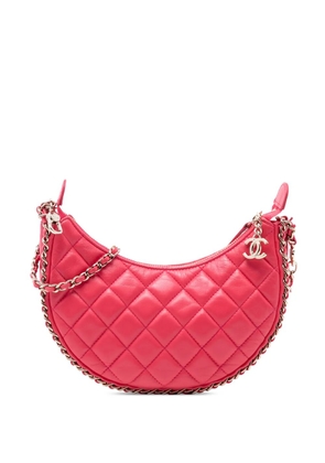 CHANEL Pre-Owned 2021-2025 Small Quilted Lambskin Chain Around Hook Hobo Bag crossbody bag - Pink