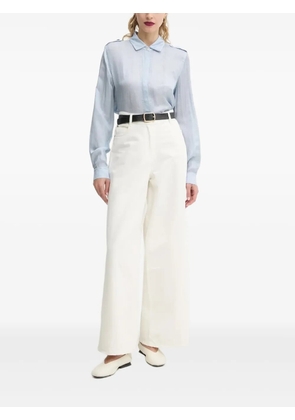 Bruuns Bazaar denim-print collared shirt - Blue