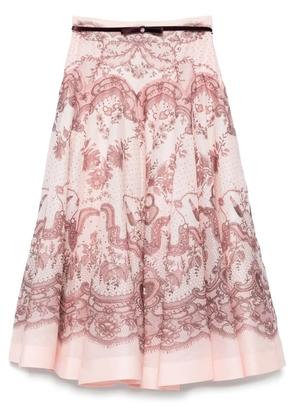 ZIMMERMANN Crush flared midi skirt - Pink