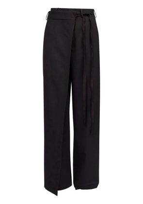 MM6 Maison Margiela single-stitch logo flared trousers - Black