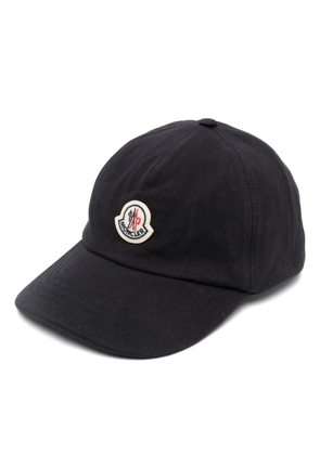 Moncler logo-patch cotton cap - Blue