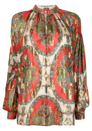 ETRO paisley-print silk blouse - Red