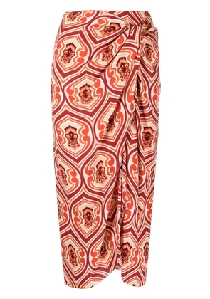ETRO graphic-print sarong skirt - Orange
