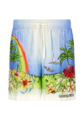 Casablanca Aloha print-detail shorts - White