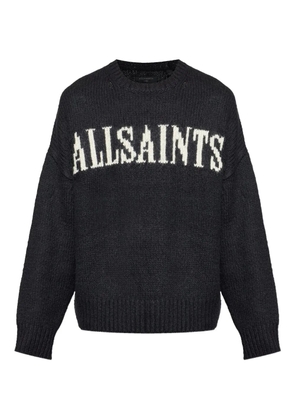 AllSaints Stokes logo-lettering crew-neck sweater - Black
