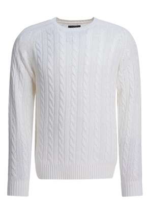 BEAMS PLUS cable-knit crew-neck sweater - White