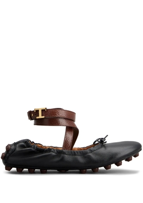 Tod's Gommino leather ballerina shoes - Black