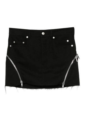 Rick Owens zip-detail frayed mini skirt - Black