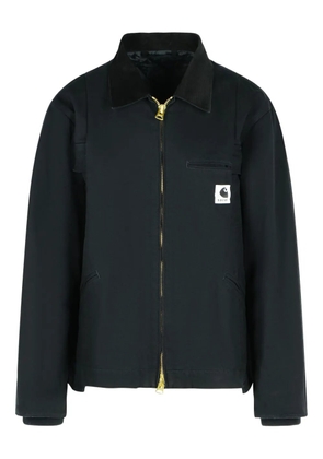 sacai corduroy-collar jacket - Black