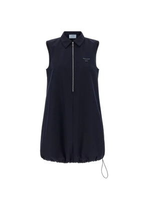 Prada triangle-logo half-zip dress - Blue