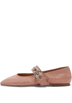 Aeyde Uma eyelet-buckle ballet flats - Pink