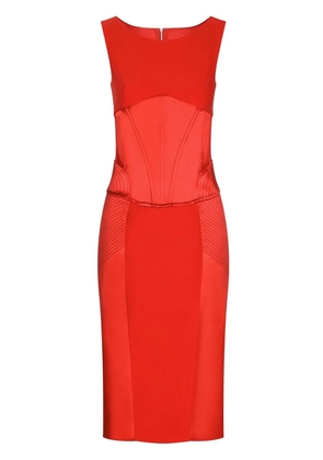Dolce & Gabbana corset-detail satin midi dress - Red