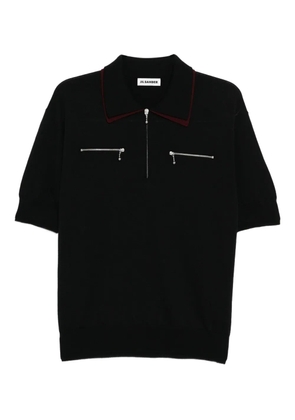 Jil Sander zip collar polo shirt - Black