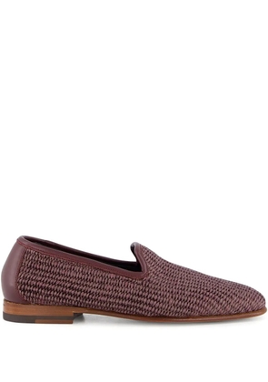 Manolo Blahnik raffia loafers - Red
