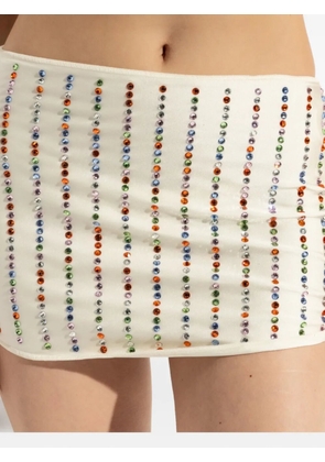 Oséree crystal-embellished mini skirt - White