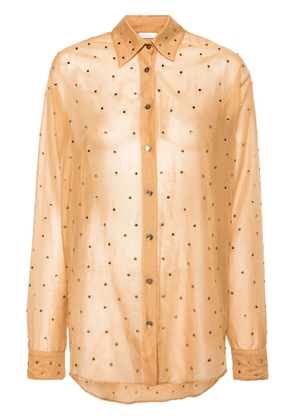 Oséree rhinestoned cotton blend shirt - Neutrals