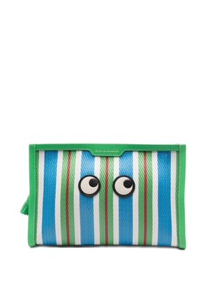 Anya Hindmarch striped eye make up bag - Green