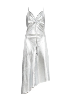 AllSaints Alexia metallic ruched slip dress - Silver