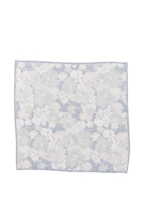 Eleventy floral-print pocket square - Blue