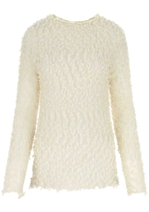Jil Sander crew-neck long-sleeve mesh top - Neutrals