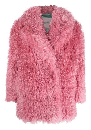 BECAGLI faux-shearling wrap coat - Pink