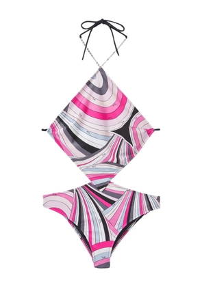 PUCCI Iride-print swimsuit - Pink