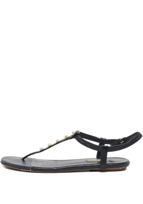 Balenciaga Pre-Owned leather studded sandals - Black