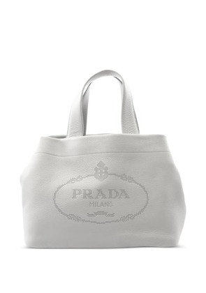 Prada Pre-Owned 2010s Vitello Daino logo-detail leather tote bag - Grey