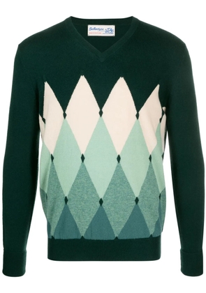 Ballantyne argyle-intarsia cashmere jumper - Green