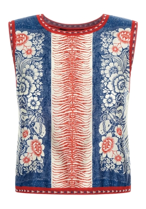 Roberto Cavalli print sleeveless top - Blue