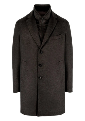 Barba layered single-breasted coat - Brown