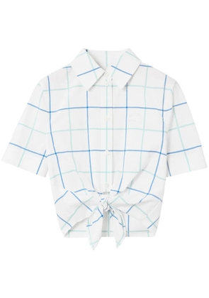 Burberry checked cropped cotton shirt - White