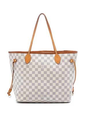 Louis Vuitton Pre-Owned 2014 Damier Azur Neverfull MM tote bag - White