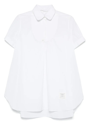 Thom Browne bib-detail poplin tunic - White