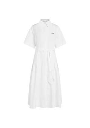 Karl Lagerfeld tie-waist tiered shirt dress - White