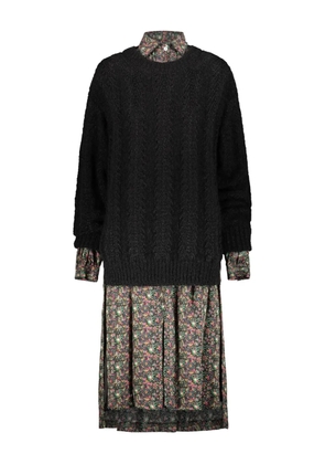 Junya Watanabe floral knit midi dress - Black