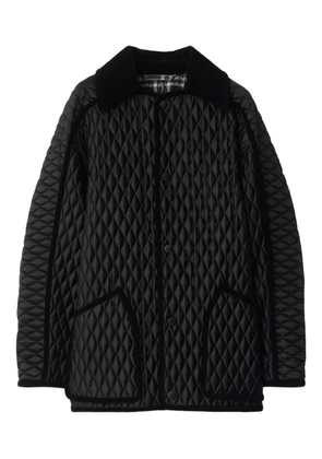 Burberry quilted corduroy-trimmed jacket - Black