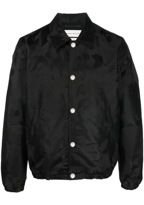 Alexander McQueen satin collared bomber jacket - Black